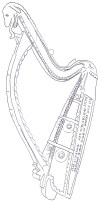 My sketch of the Magenis harp watercolour